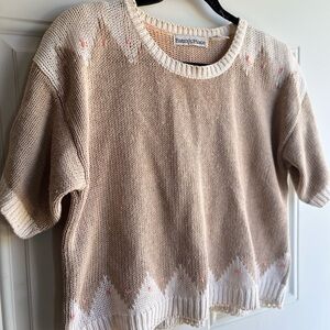Designers Originals Tan and White Knit Sweater